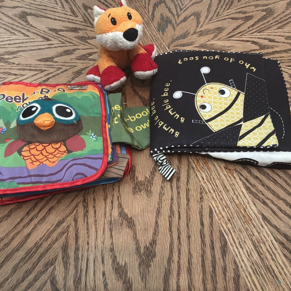 Lot 3 Soft Crinkly Baby Books Rattles‎ Toys Teethers Lamaze, Make Believe Ideas